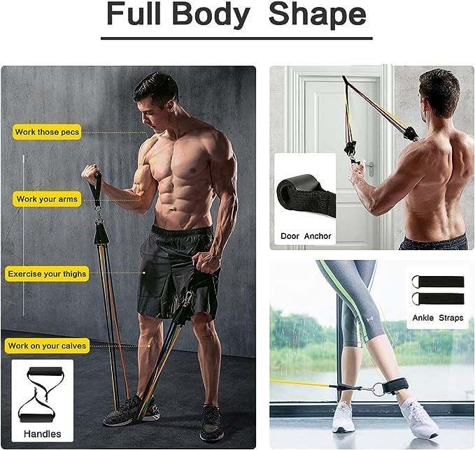 Exercise Band Resistance Band 11(PCS) Power Exercise Resistance Band