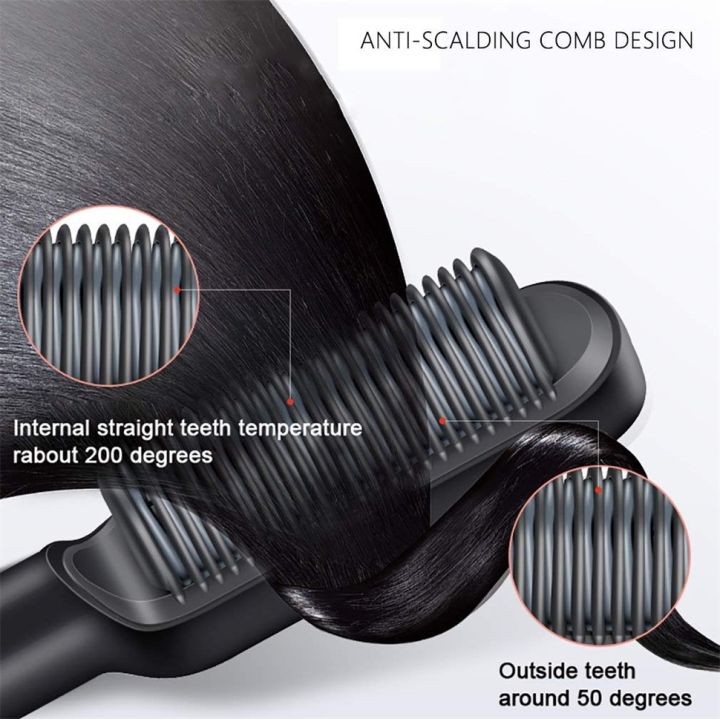 2 in 1 Electric Hair Straightener Curler Heating Styling Comb