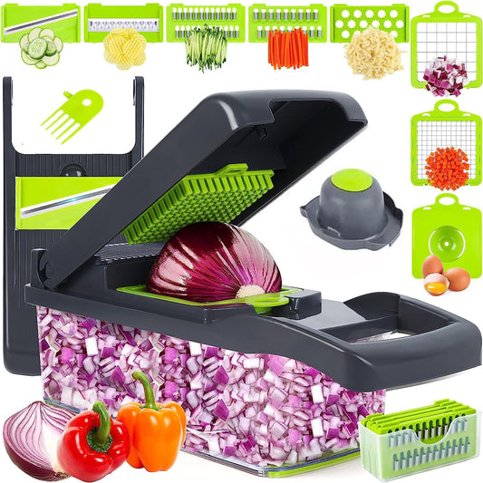 Professional Manual Food Chopper. Multifunctional 16 In 1 Food Chopper