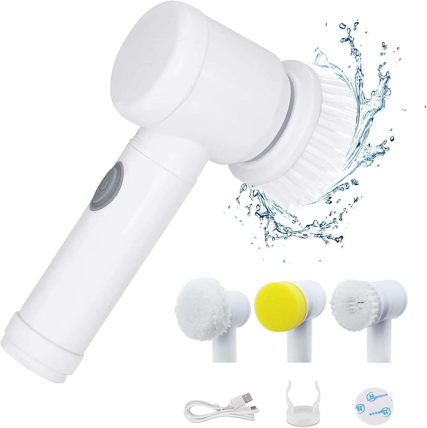 Multi-Functional Electric Cleaning Brush 5 in 1 Magic Power Scrubber with 3 Brush Heads