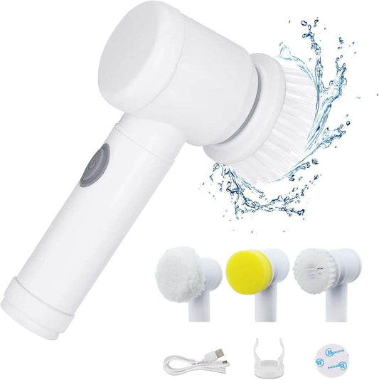 Multi-Functional Electric Cleaning Brush 5 in 1 Magic Power Scrubber with 3 Brush Heads