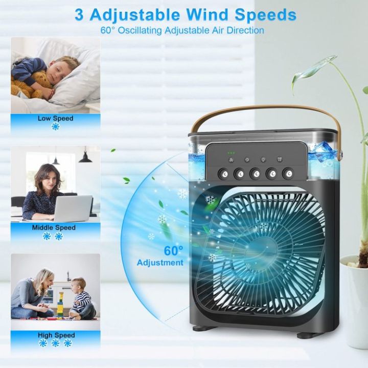 Portable Air Conditioner Fan, Humidifier, USB Electric Fan