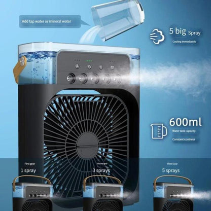 Portable Air Conditioner Fan, Humidifier, USB Electric Fan