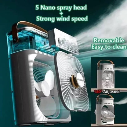 Portable Air Conditioner Fan, Humidifier, USB Electric Fan