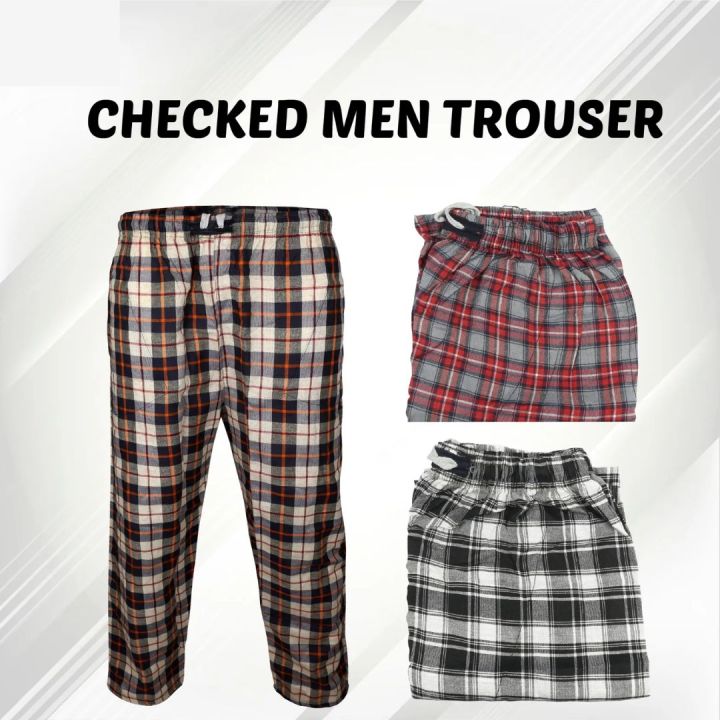 Set Of 3 Men’s Check Trousers