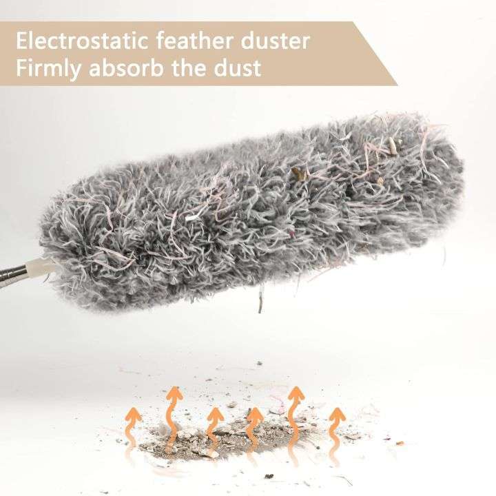 Telescopic Gray Duster Bendable Microfiber Dust Cleaner for Cleaning