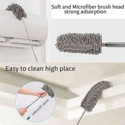 Telescopic Gray Duster Bendable Microfiber Dust Cleaner for Cleaning