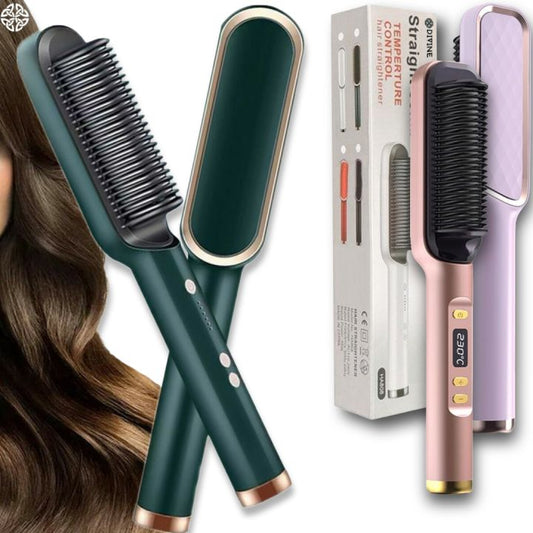 2 in 1 Electric Hair Straightener Curler Heating Styling Comb
