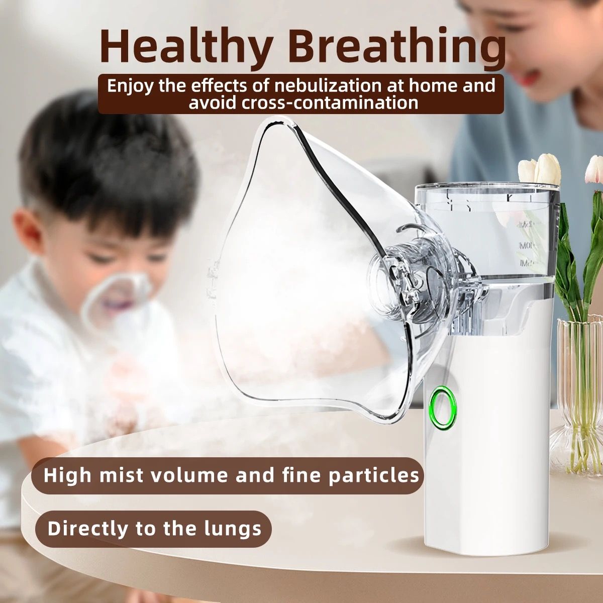 Mesh Portable Nebulizer Machine & Mask for Kids and Adults Mini Inhaler