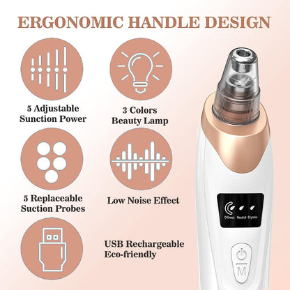 5 in 1 Blackhead Remover machine Pore Vacuum- Electric Facial Pore Cleaner