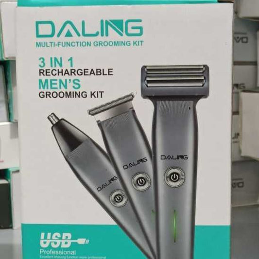 DALING DL-9218 3 In 1 cpmact size Rechargeable Hair Clipper Shaver