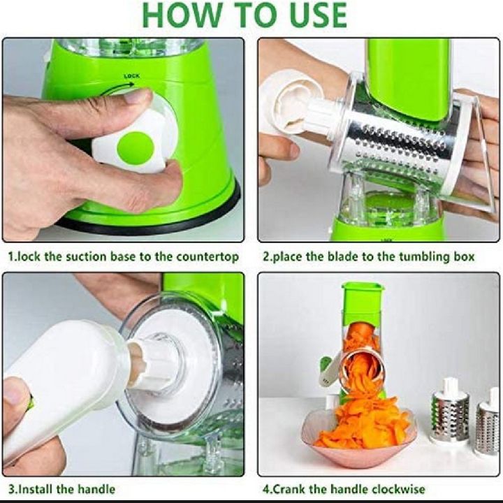 3 in 1 Vegetable Cutter, Multifunctional Vegetable Slicer, Drum Slicer