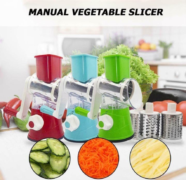 3 in 1 Vegetable Cutter, Multifunctional Vegetable Slicer, Drum Slicer