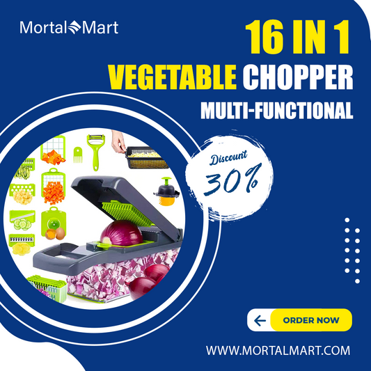 Professional Manual Food Chopper. Multifunctional 16 In 1 Food Chopper